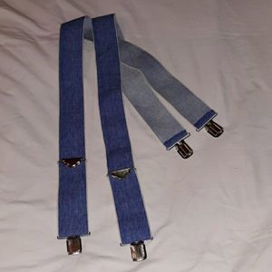 Chambray Mens Suspenders with Silver Hardware‎